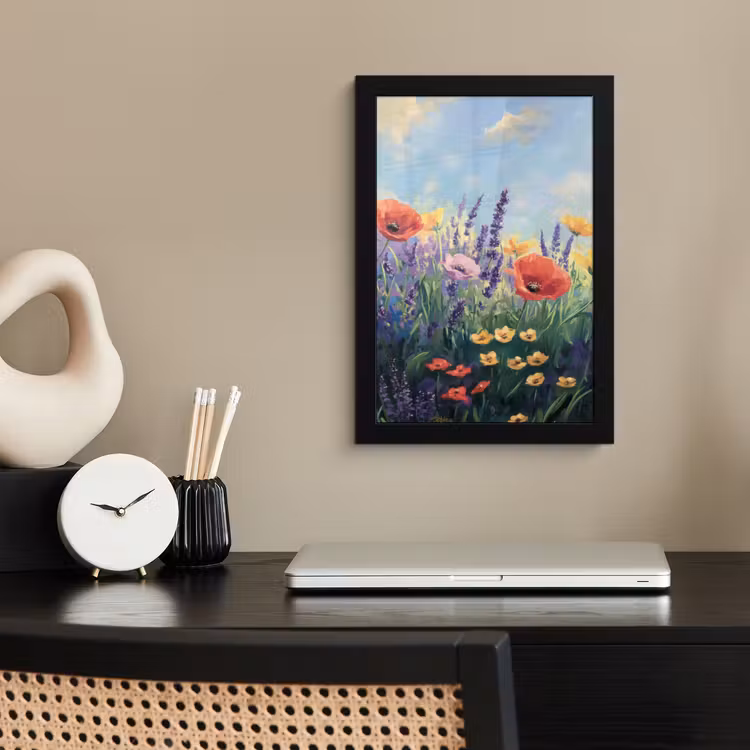 Poster met lijst - Weide - Bloemen - Kleurrijk — 3