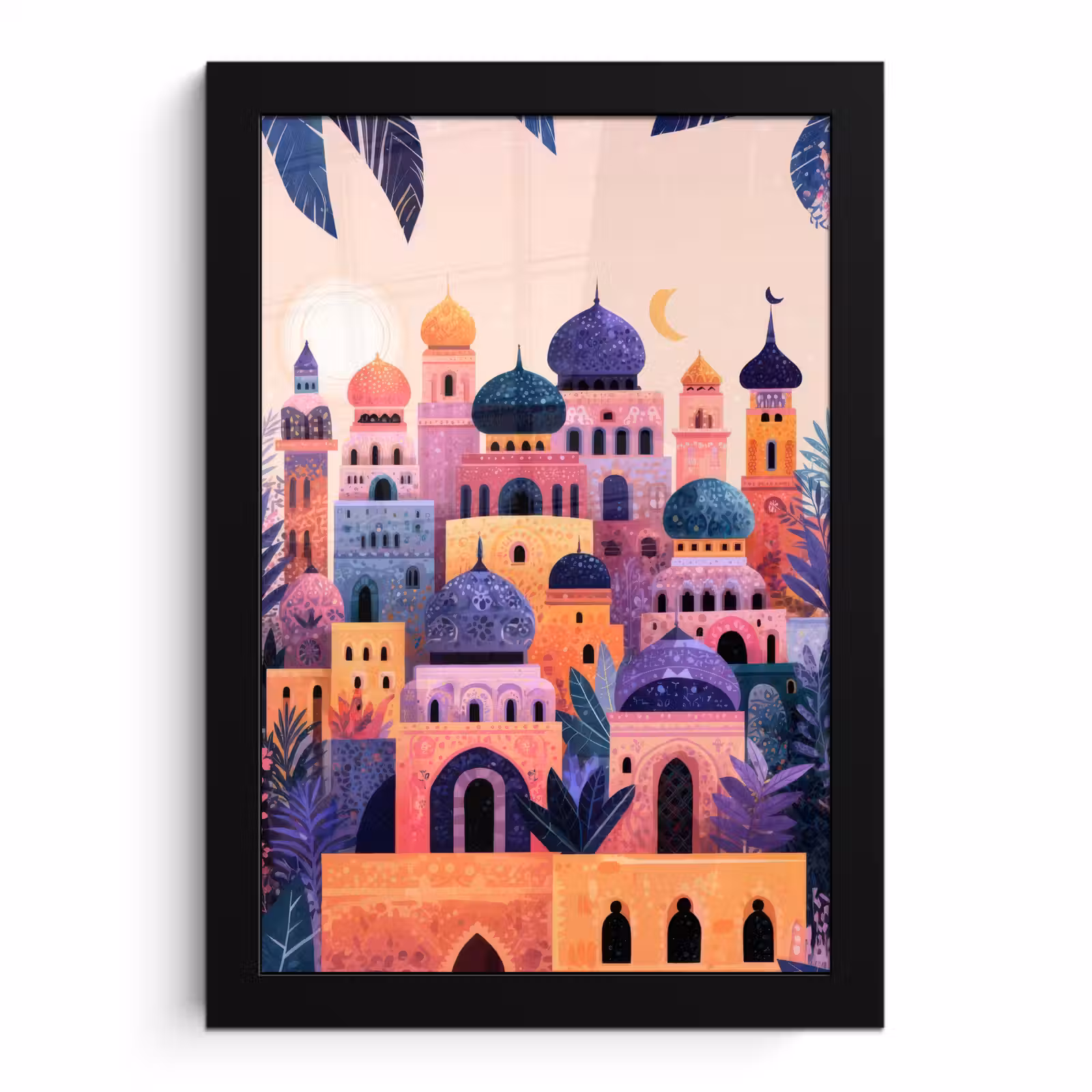 Poster met lijst - Kleurrijke stad - Zon - Islamitisch — 1