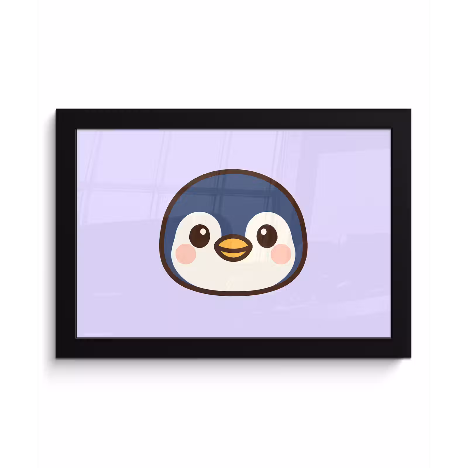 Poster met lijst - Pinguïn - Paars - Schattig — 1