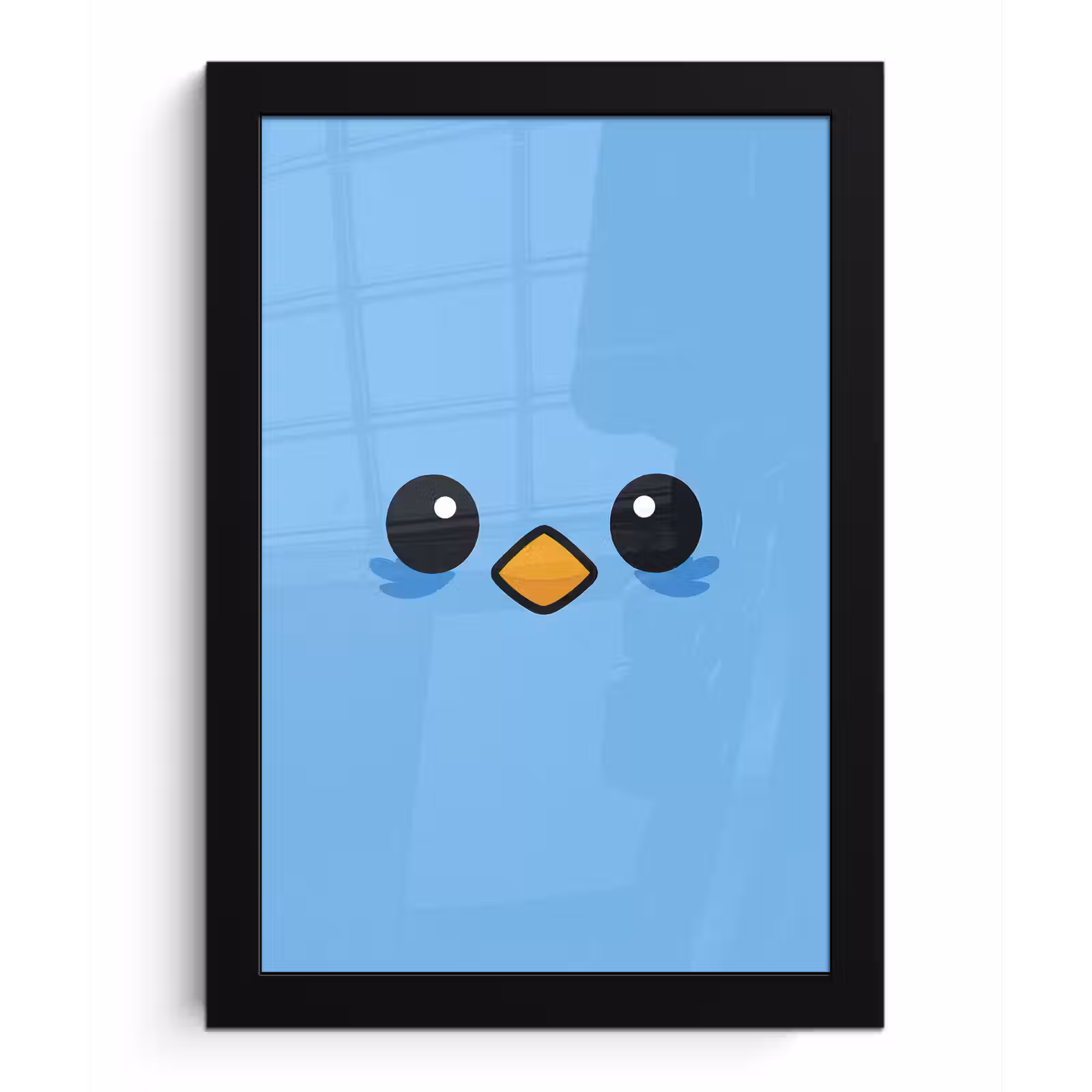 Poster met lijst - Vogel - Blauw - Eenvoudig — 1