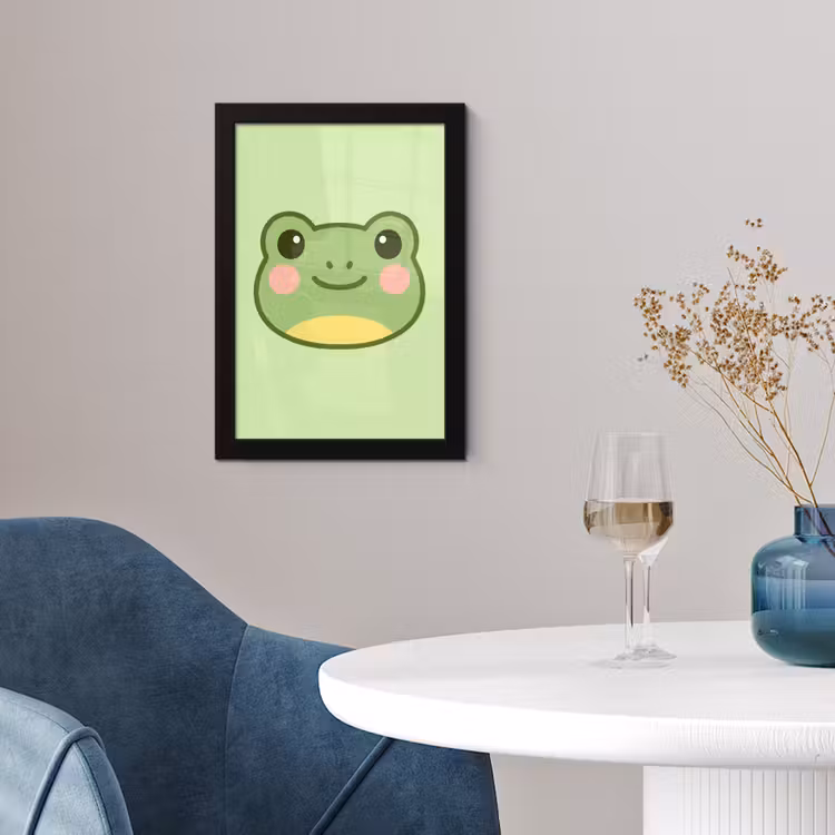 Poster met lijst - Kikker - Groen - Vriendelijkheid — 2