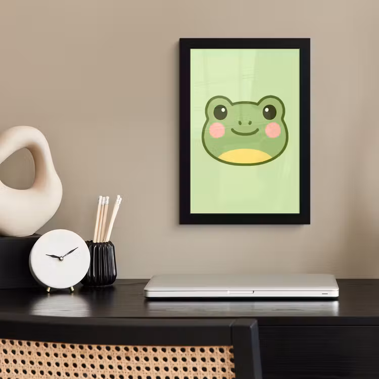 Poster met lijst - Kikker - Groen - Vriendelijkheid — 3