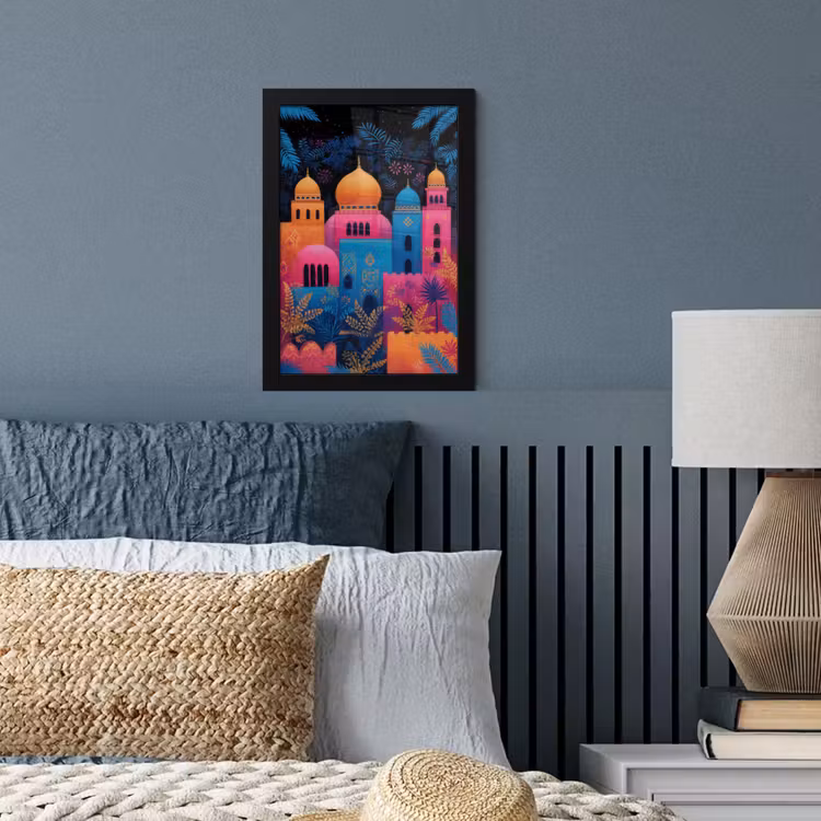 Poster met lijst - Kleurrijk - Stad - Nacht - Islamitisch — 4