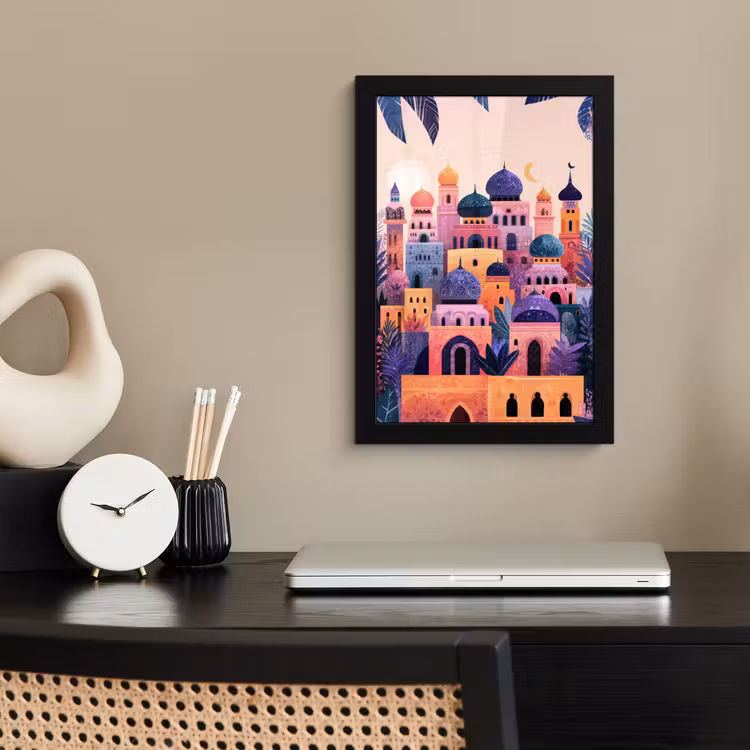 Poster met lijst - Kleurrijke stad - Zon - Islamitisch — 3