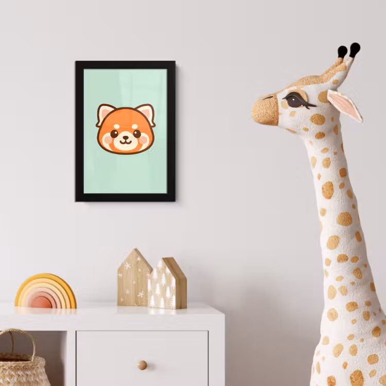 Poster met lijst - Rode panda - Groen - Cartoon — 5