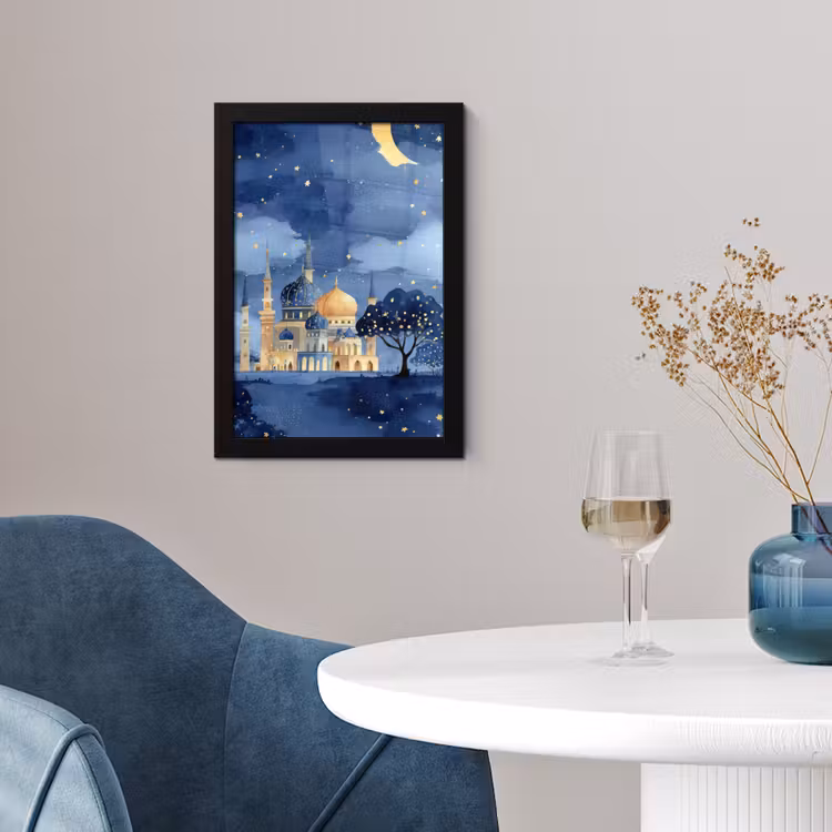 Poster met lijst - Sterrenhemel - Goud - Moskee — 2