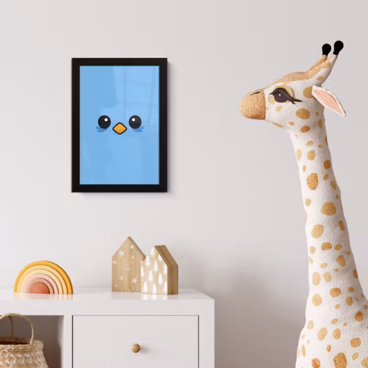 Poster met lijst - Vogel - Blauw - Eenvoudig — 5