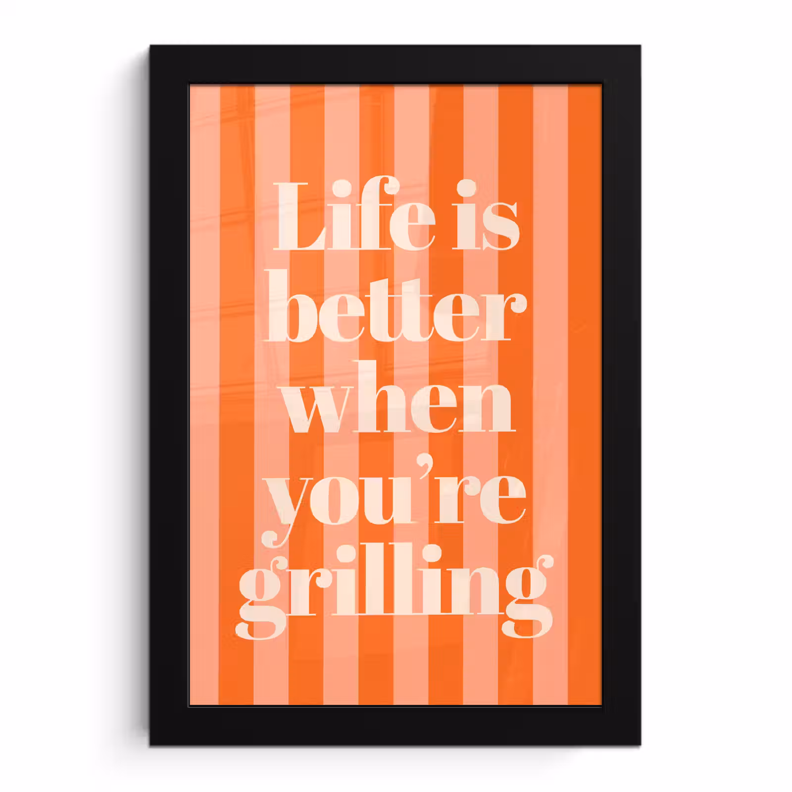Poster met lijst - Tekst - Gestreept - Oranje - Zomer — 1