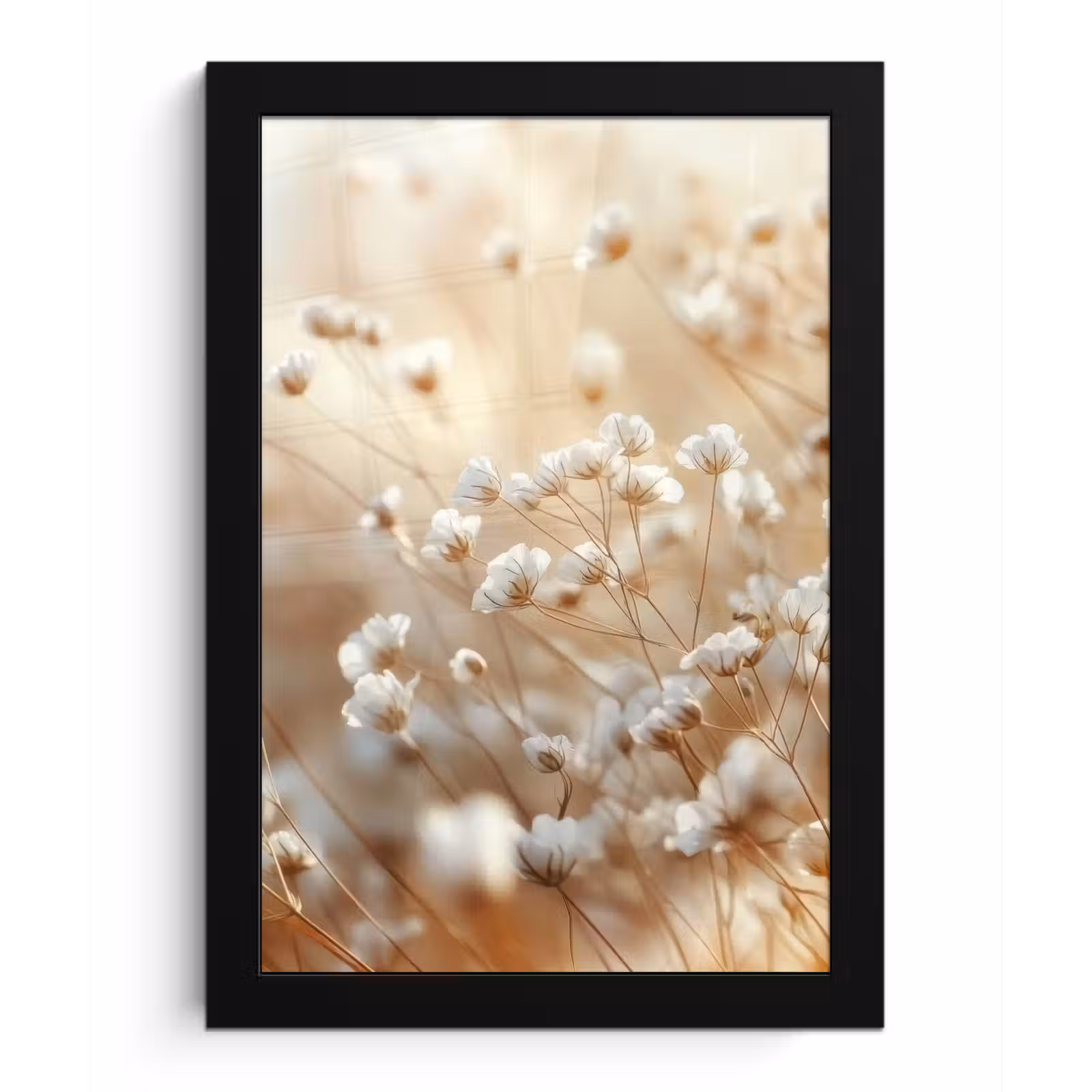 Poster met lijst - Wilde - Bloemen - Wit — 1