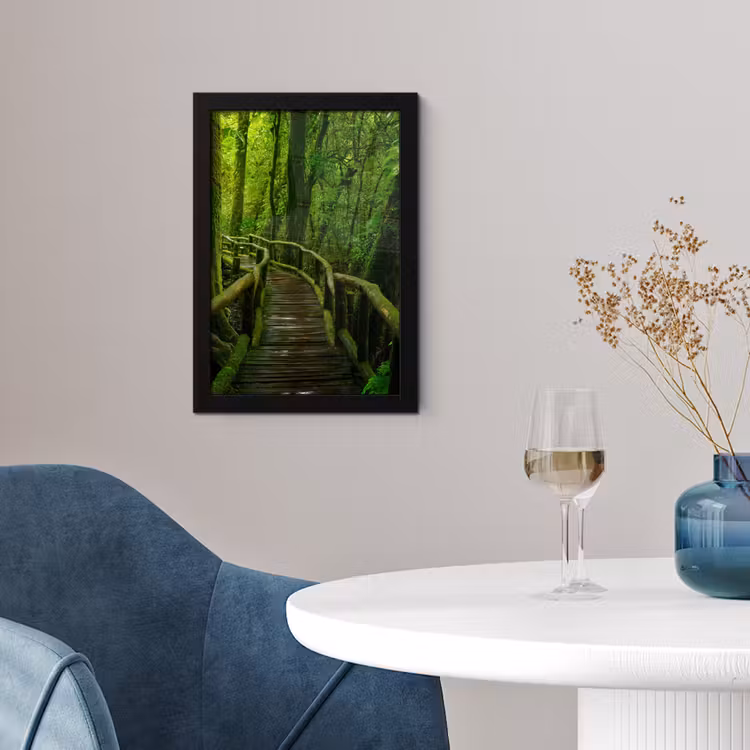 Poster met lijst - Jungle - Brug - Mos - Natuur - Tropisch — 2
