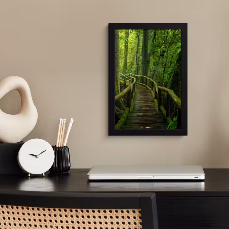 Poster met lijst - Jungle - Brug - Mos - Natuur - Tropisch — 3