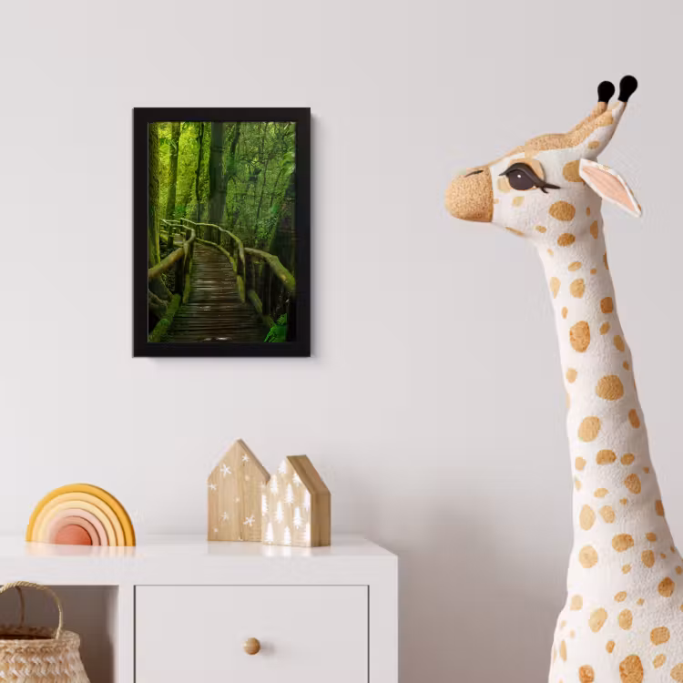 Poster met lijst - Jungle - Brug - Mos - Natuur - Tropisch — 5