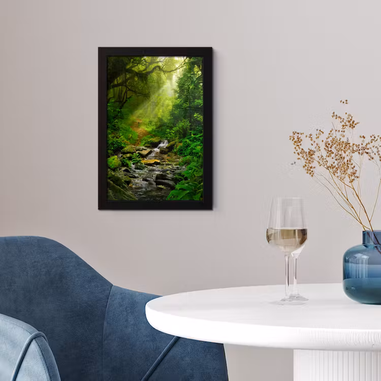 Poster met lijst - Jungle - Water - Bladeren - Zon - Natuur — 2