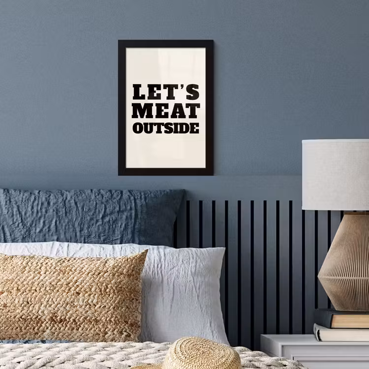 Poster met lijst - Tekst - Blokletters - Zwart - Vlees — 4