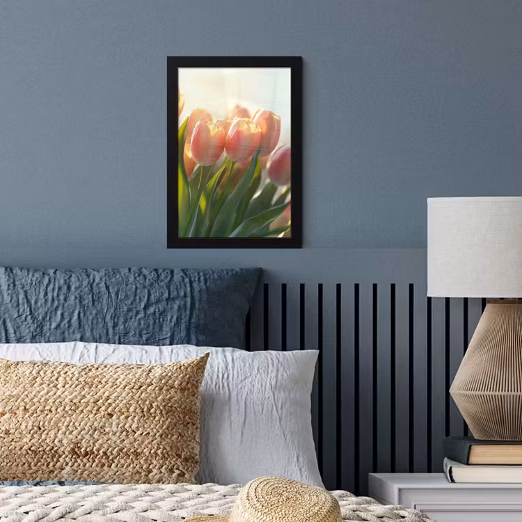 Poster met lijst - Tulpen - Roze - Zonnestralen — 4