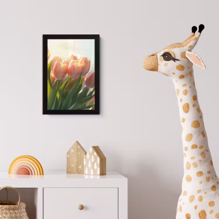 Poster met lijst - Tulpen - Roze - Zonnestralen — 5