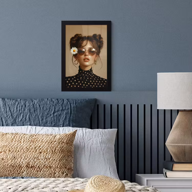Poster met lijst - Vrouw - Beige - Bloem - Modern - Portret — 4