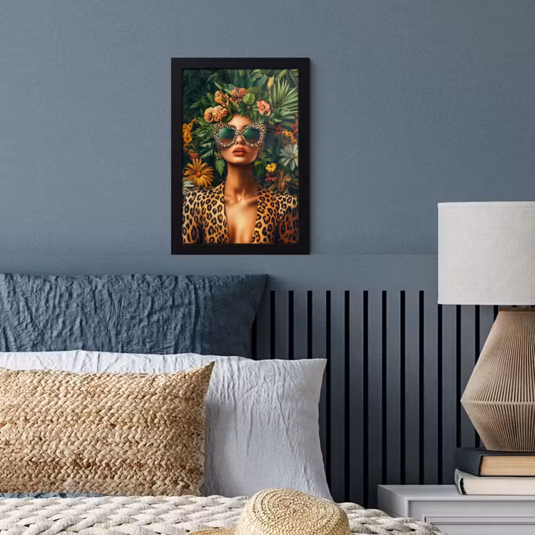 Poster met lijst - Vrouw - Panterprint - Jungle - Natuur - Luxe — 4