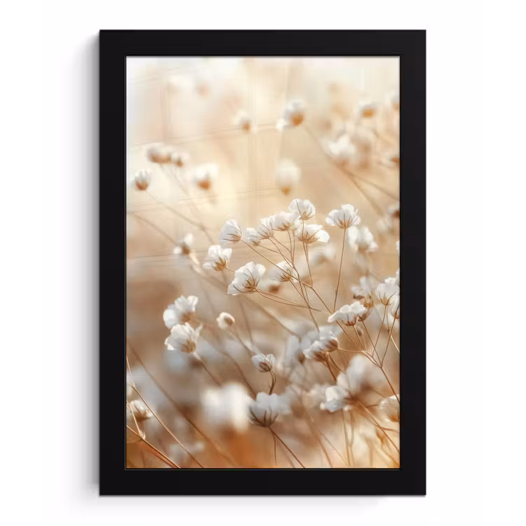 Poster met lijst - Wilde - Bloemen - Wit — 1