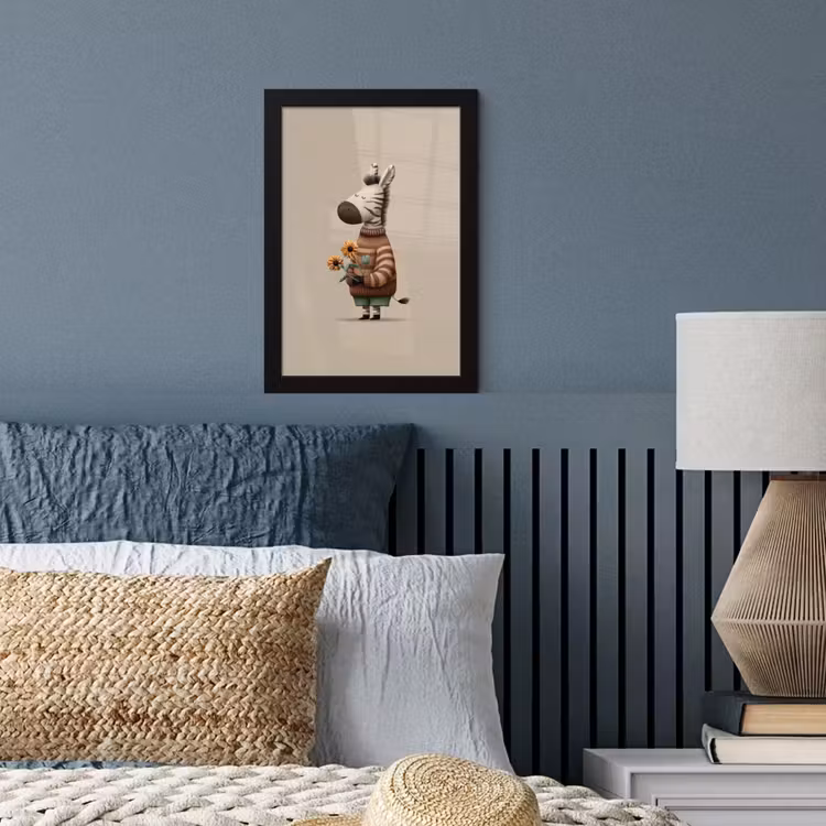 Poster met lijst - Zebra - Zonnebloemen - Warm — 4