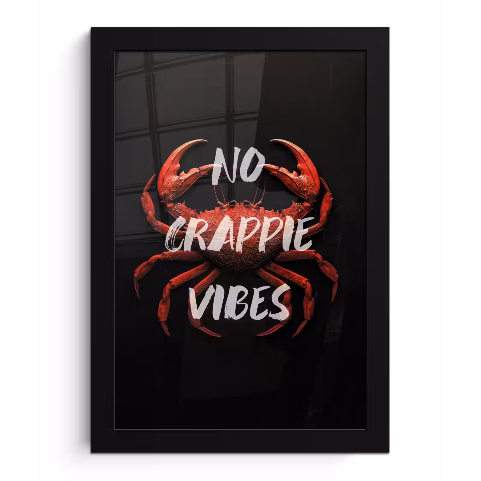 Poster met lijst - Krab - Rood - Tekst - Zwart — 1