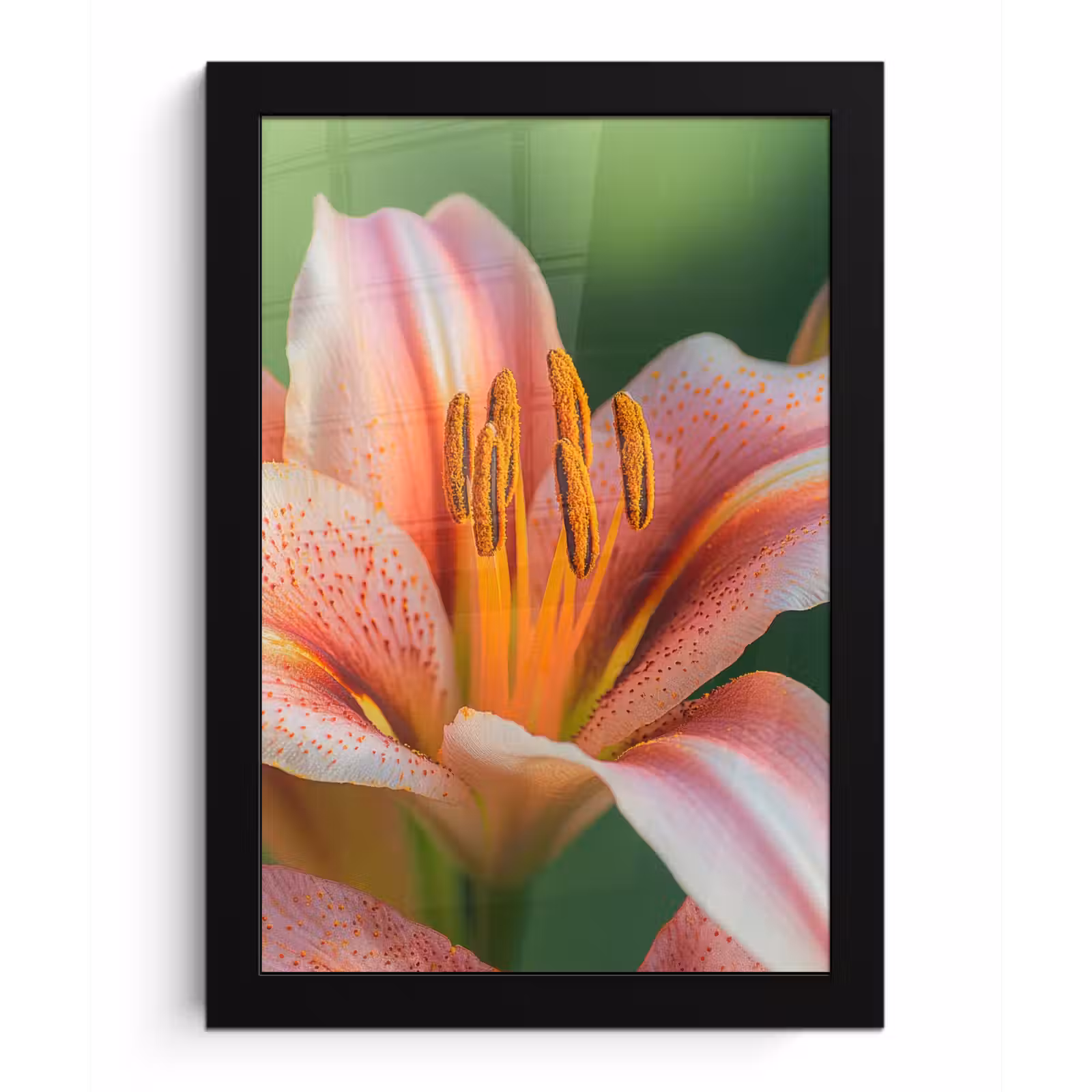 Poster met lijst - Lelie - Close up - Lichtroze — 1