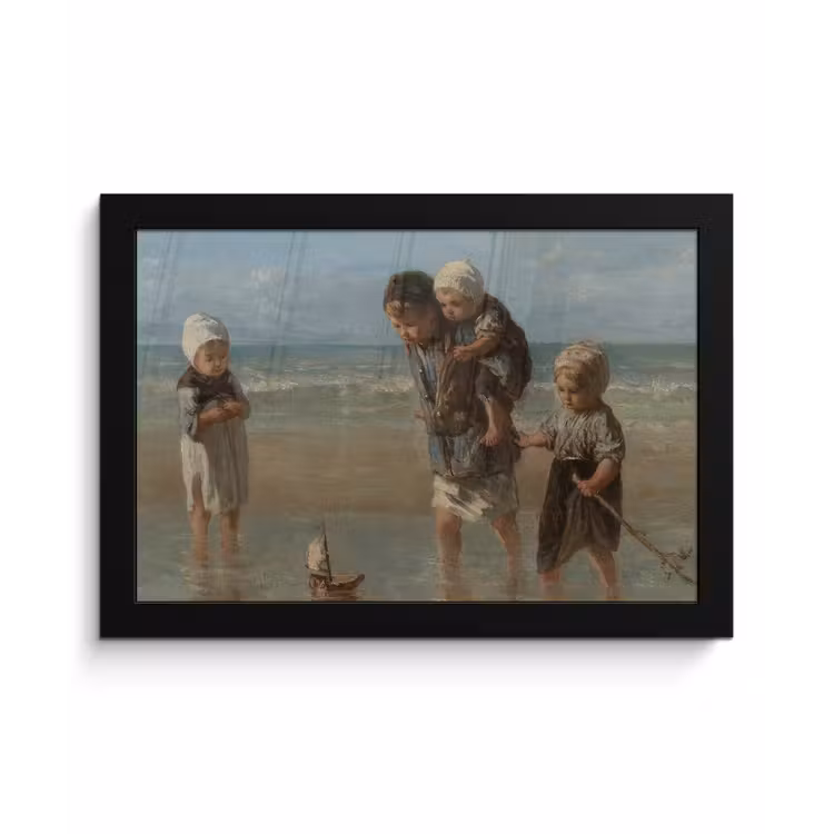 Poster met lijst - Kinderen der zee - Schilderij van Jozef Israëls — 1