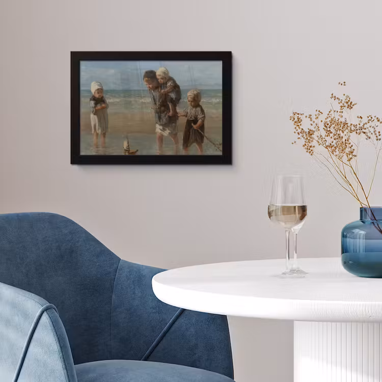 Poster met lijst - Kinderen der zee - Schilderij van Jozef Israëls — 2
