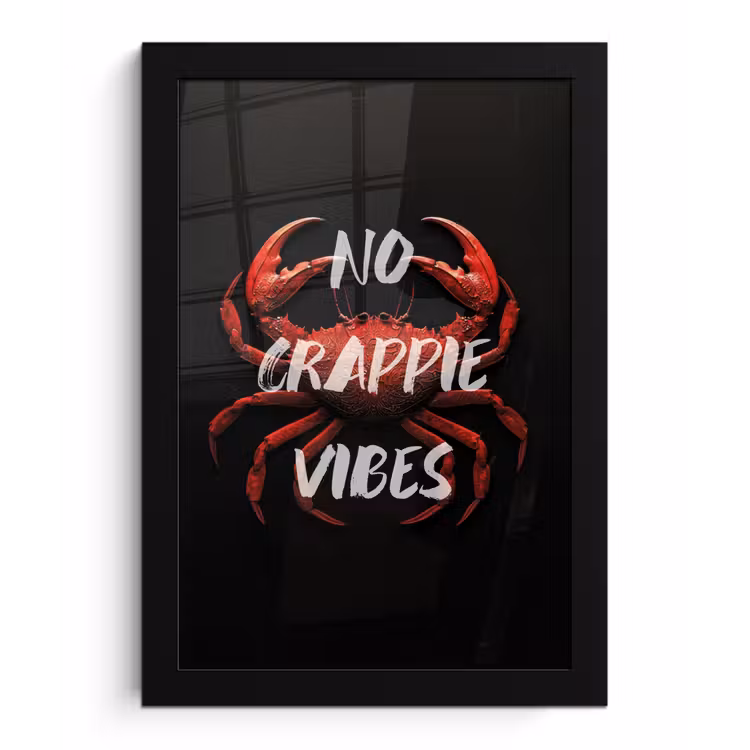 Poster met lijst - Krab - Rood - Tekst - Zwart — 1