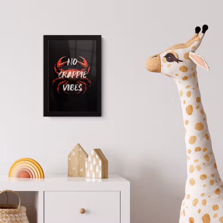 Poster met lijst - Krab - Rood - Tekst - Zwart — 5