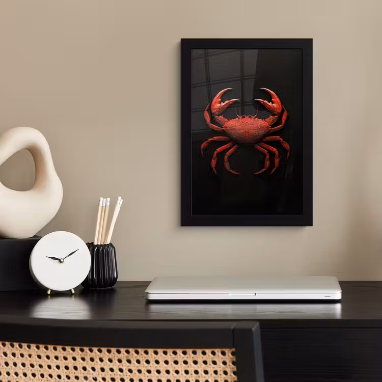 Poster met lijst - Krab - Rood - Vissen - Schaaldieren — 3