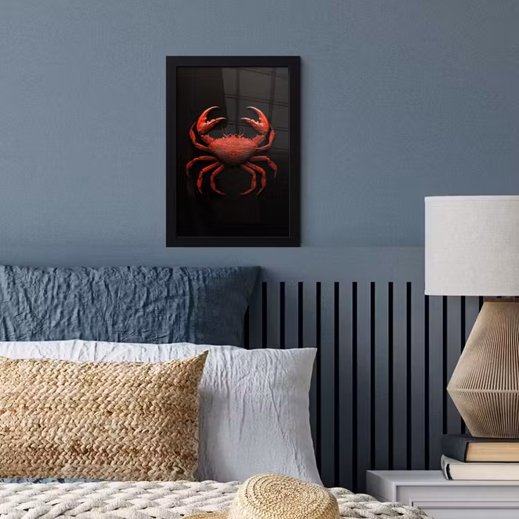 Poster met lijst - Krab - Rood - Vissen - Schaaldieren — 4