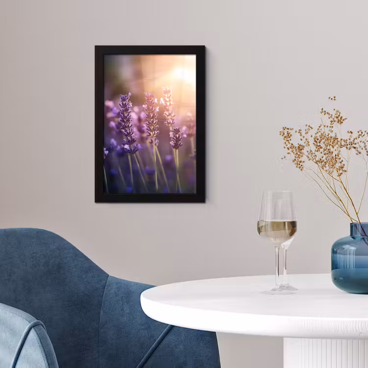 Poster met lijst - Lavendelbloemen - Paars - Zonlicht — 2