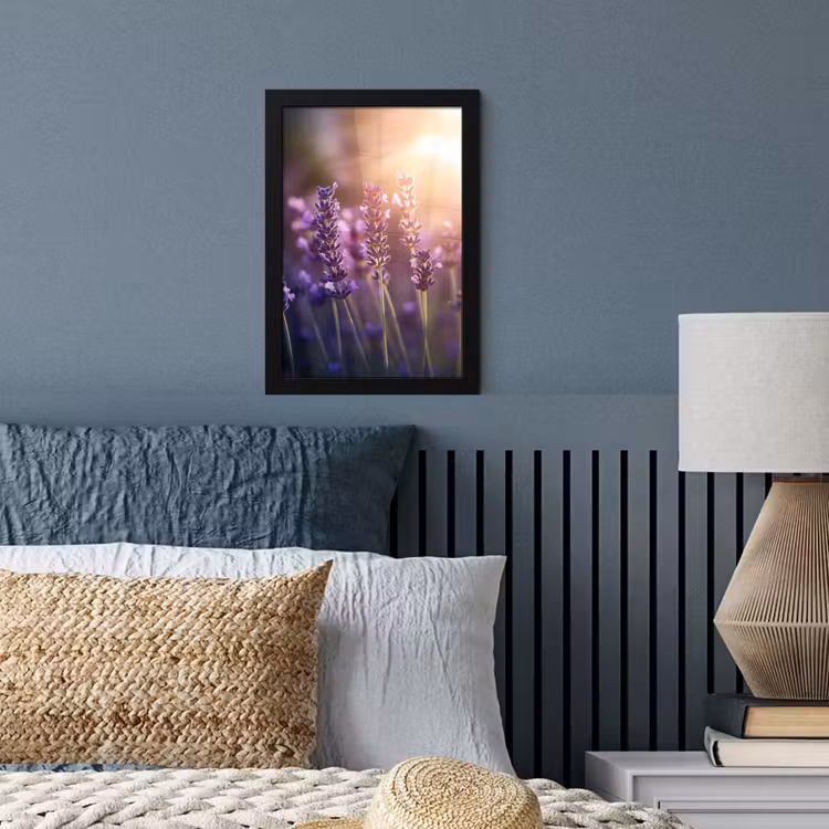 Poster met lijst - Lavendelbloemen - Paars - Zonlicht — 4