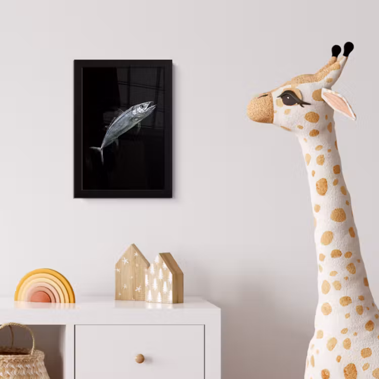 Poster met lijst - Makreel - Vis - Zwart — 5