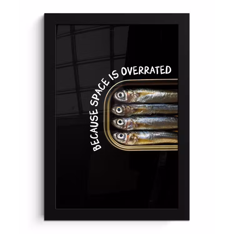 Poster met lijst - Sardines - Tekst - Vis - Blik — 1