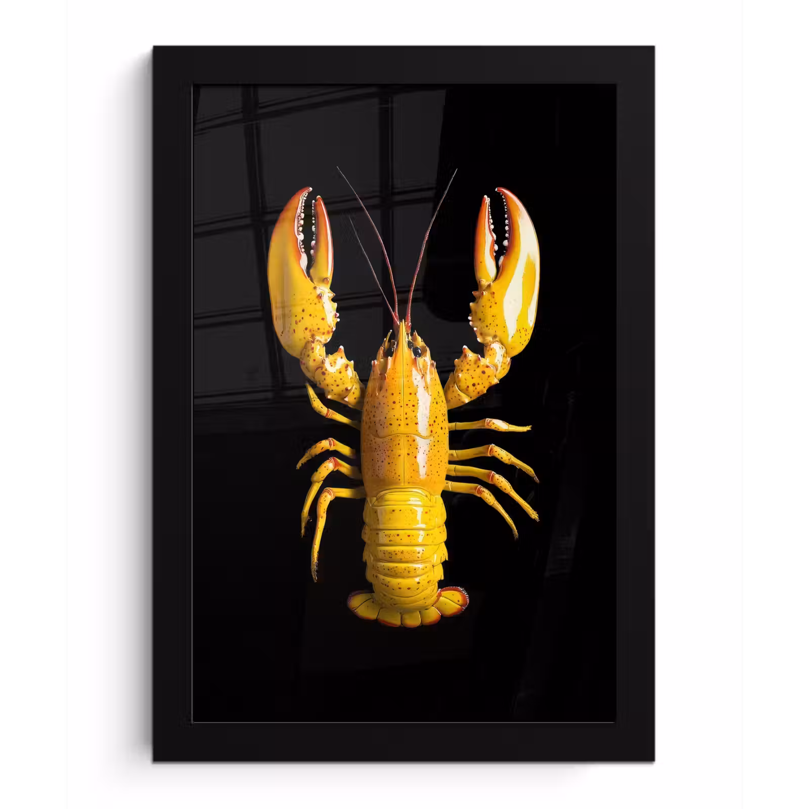 Poster met lijst - Kreeft - Geel - Stippen - Effen — 1