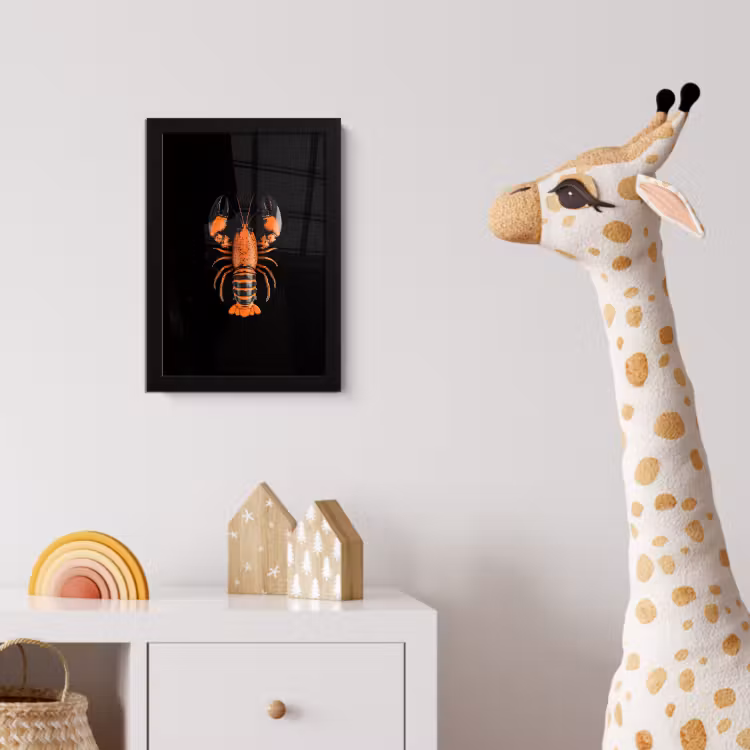 Poster met lijst - Kreeft - Oranje - Zwart - Modern — 5