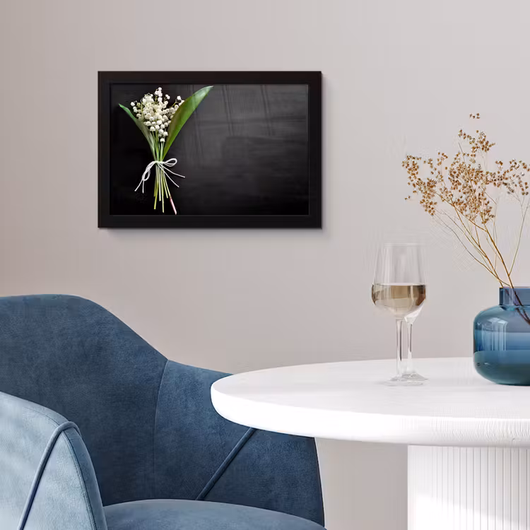 Poster met lijst - Lelietjes van dalen - Bloemen - Strik — 2