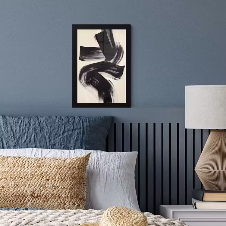 Poster met lijst - Strepen - Zwart - Abstract — 4