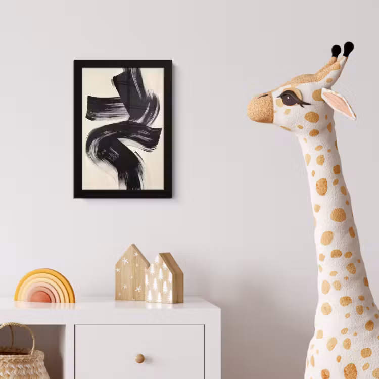 Poster met lijst - Strepen - Zwart - Abstract — 5