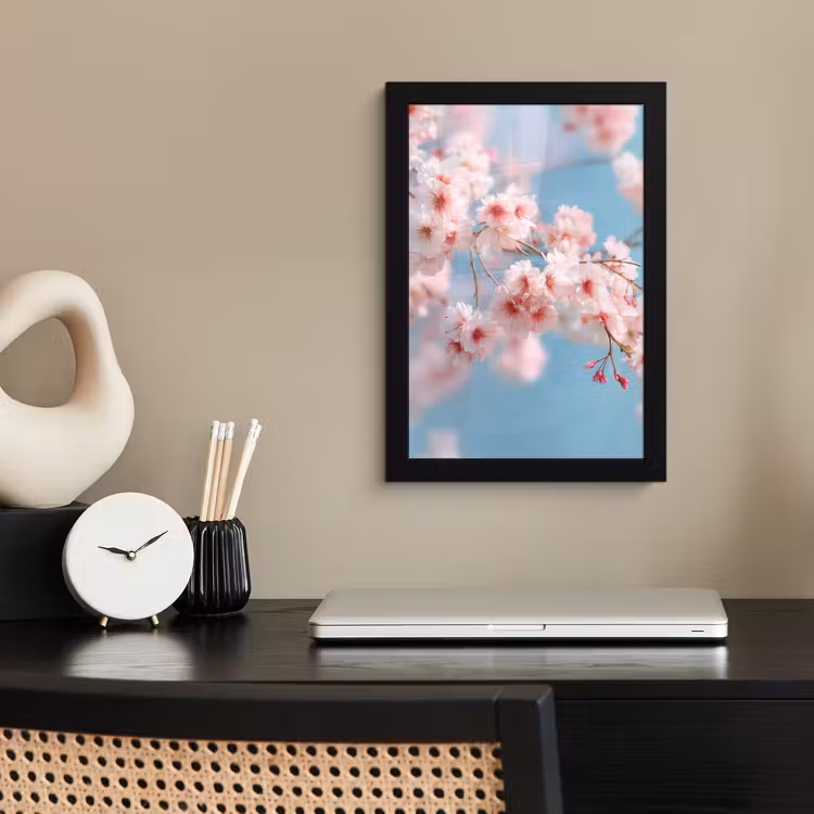 Poster met lijst - Takken - Bloesems - Roze — 3