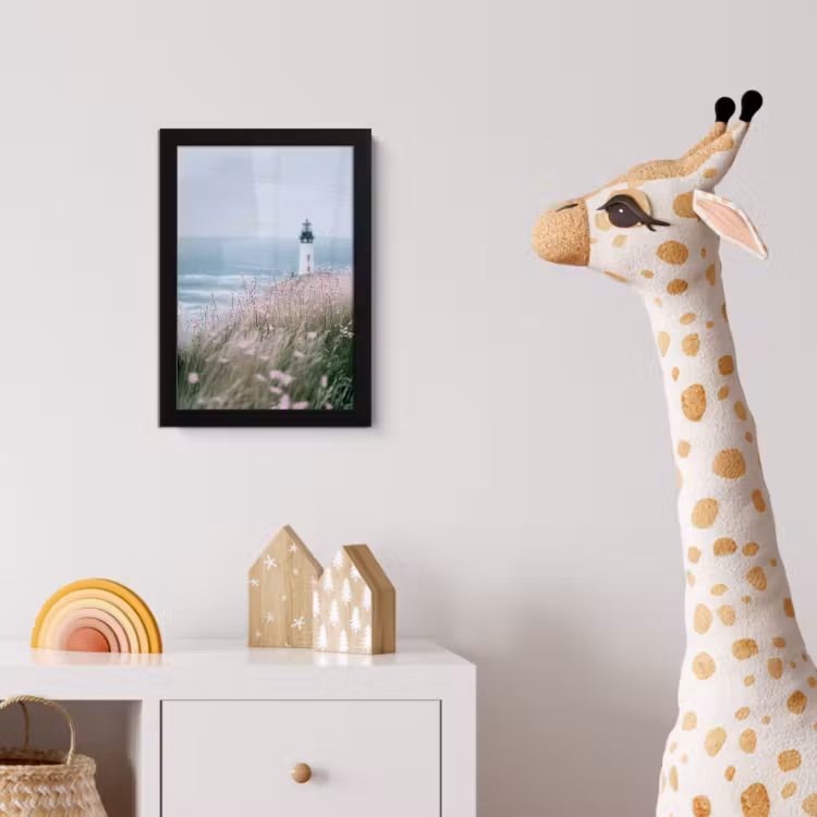 Poster met lijst - Vuurtoren - Klif - Zee - Bloemen — 5