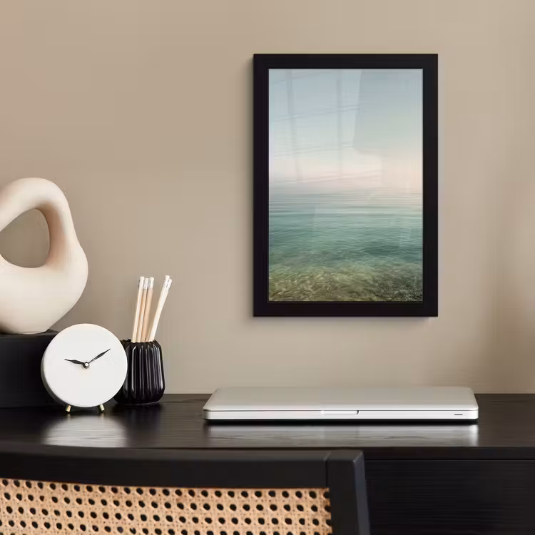 Poster met lijst - Zee - Horizon - Blauw - Mist — 3