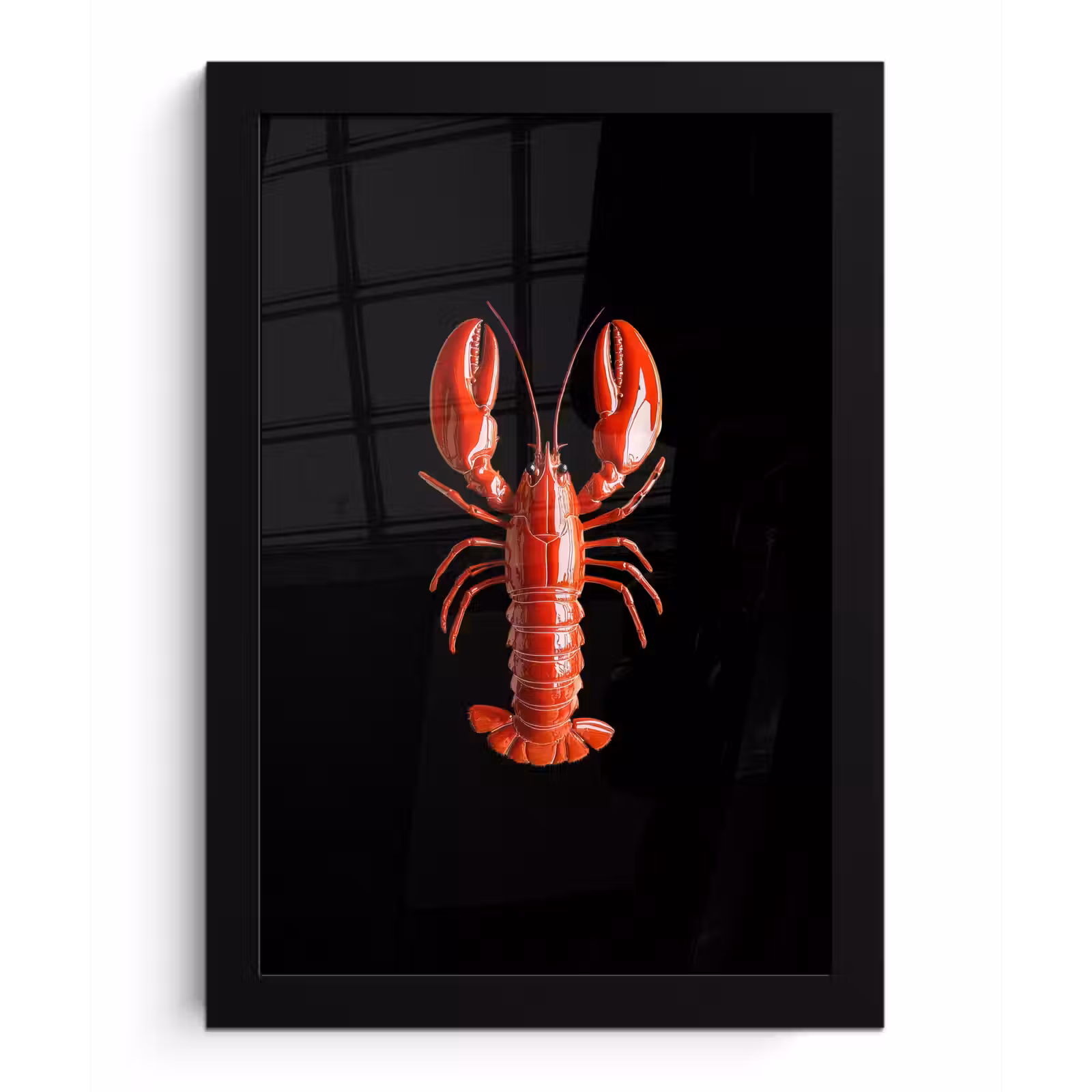 Poster met lijst - Kreeft - Glossier Rood - Zwart — 1