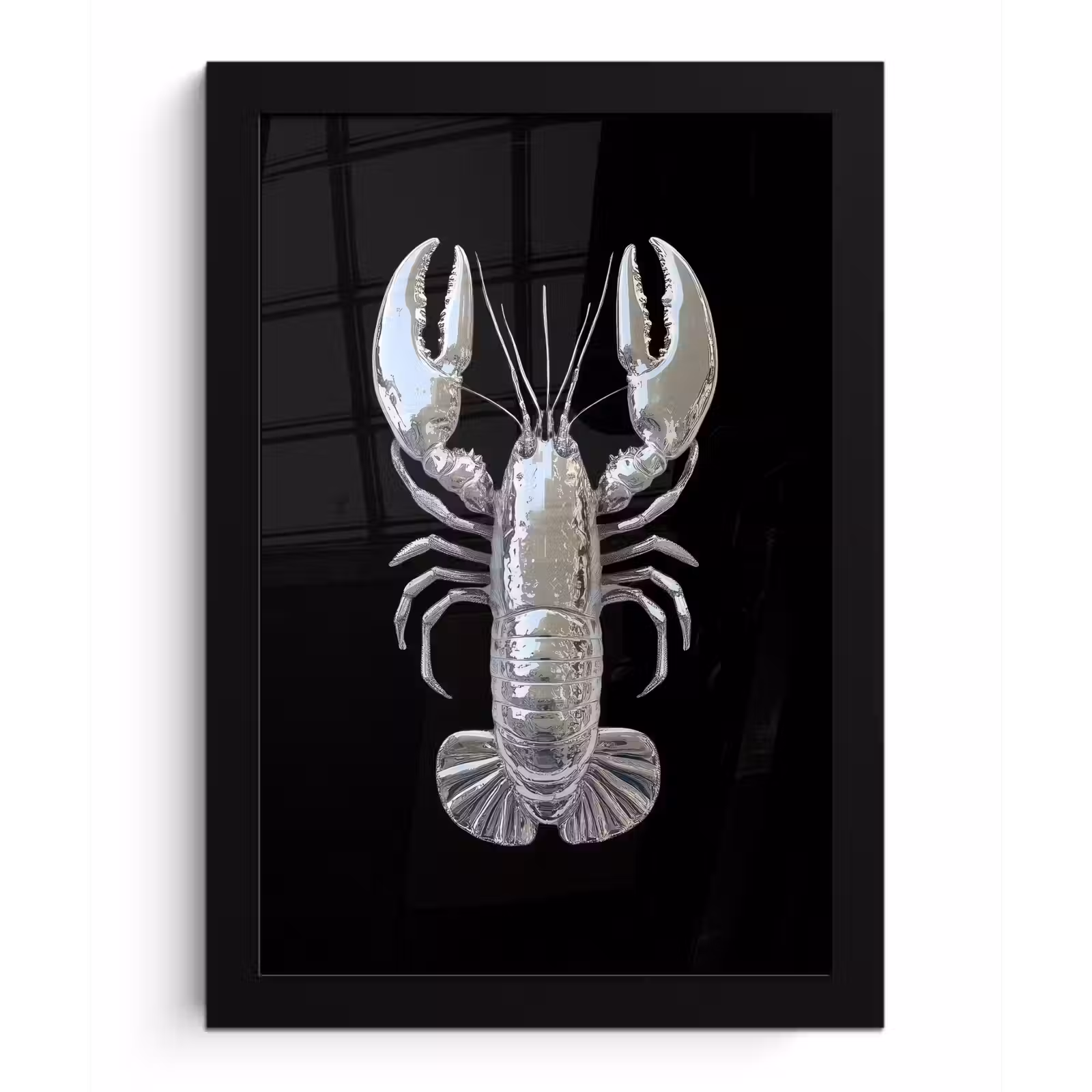 Poster met lijst - Kreeft - Zilver - Metallic - Luxe — 1