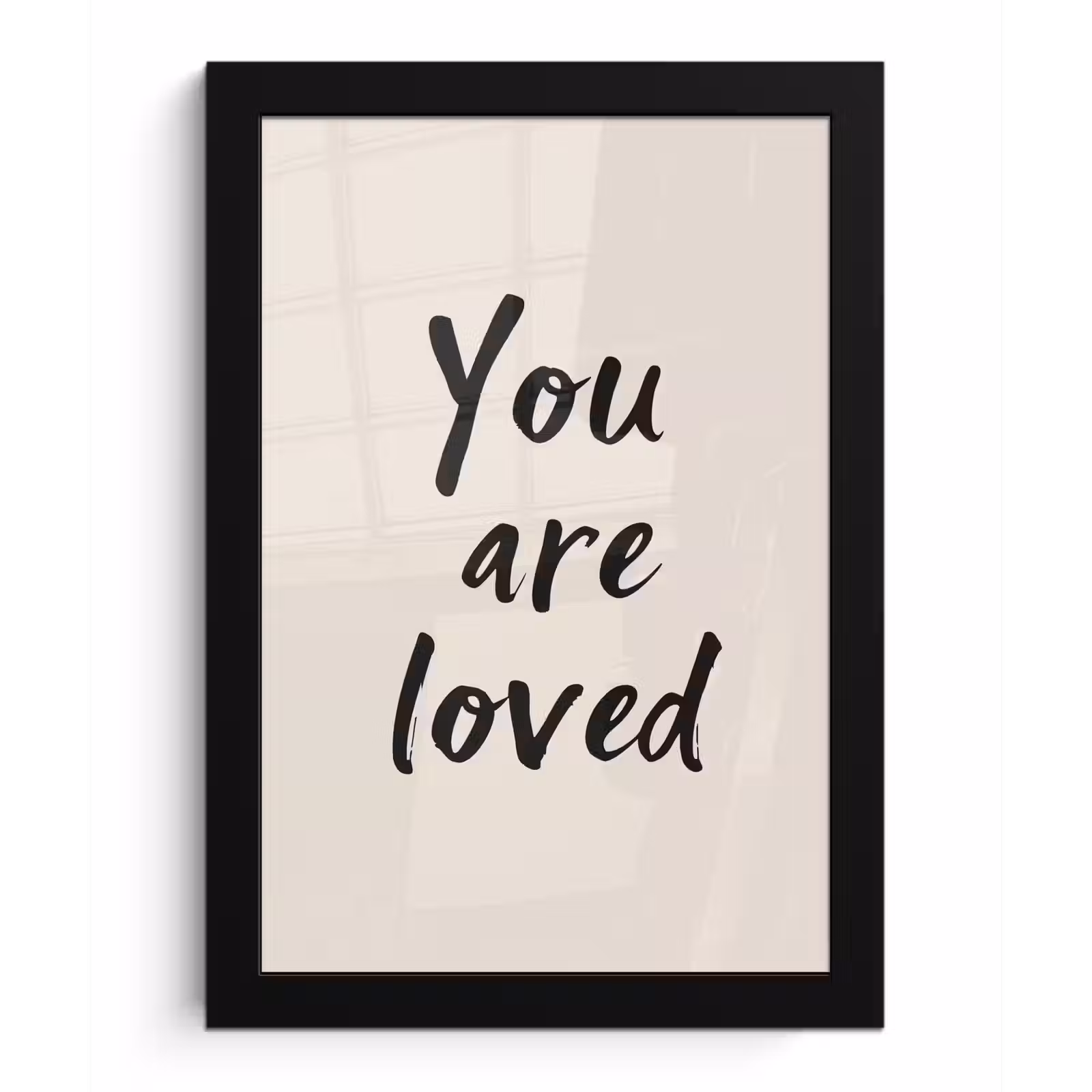 Poster met lijst - Minimalistisch - Beige - Love — 1