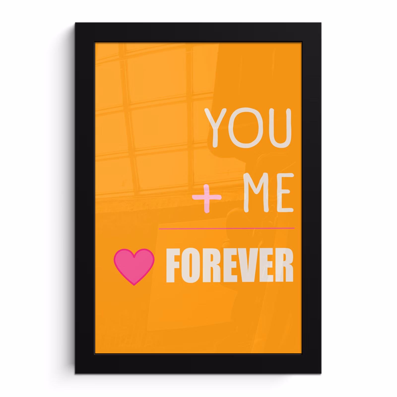Poster met lijst - Oranje - Love - Valentijn — 1