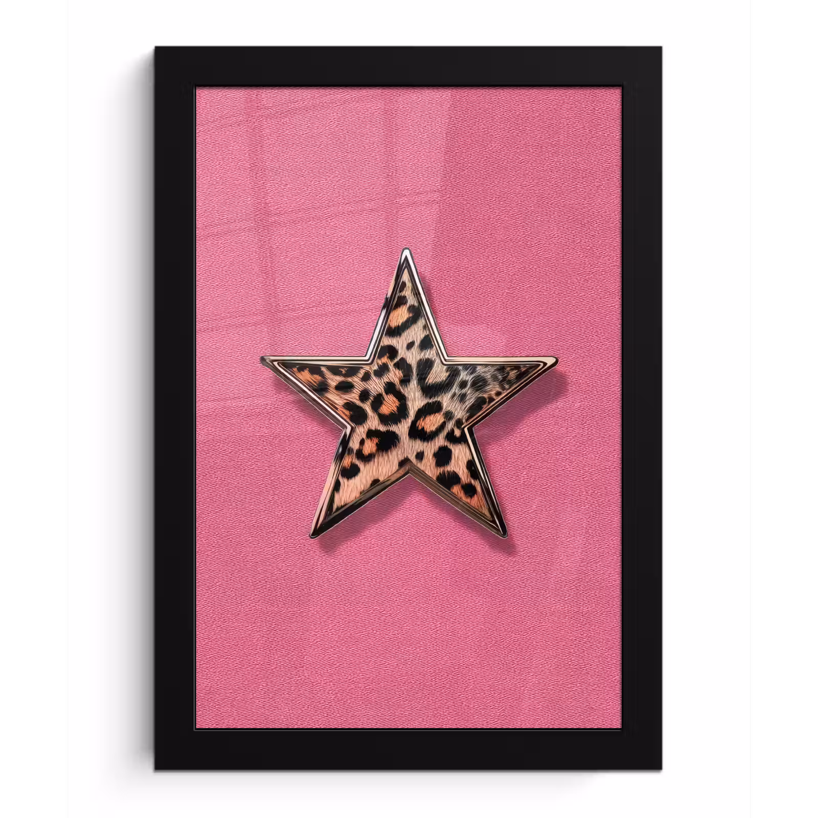 Poster met lijst - Ster - Luipaard - Print - Roze — 1