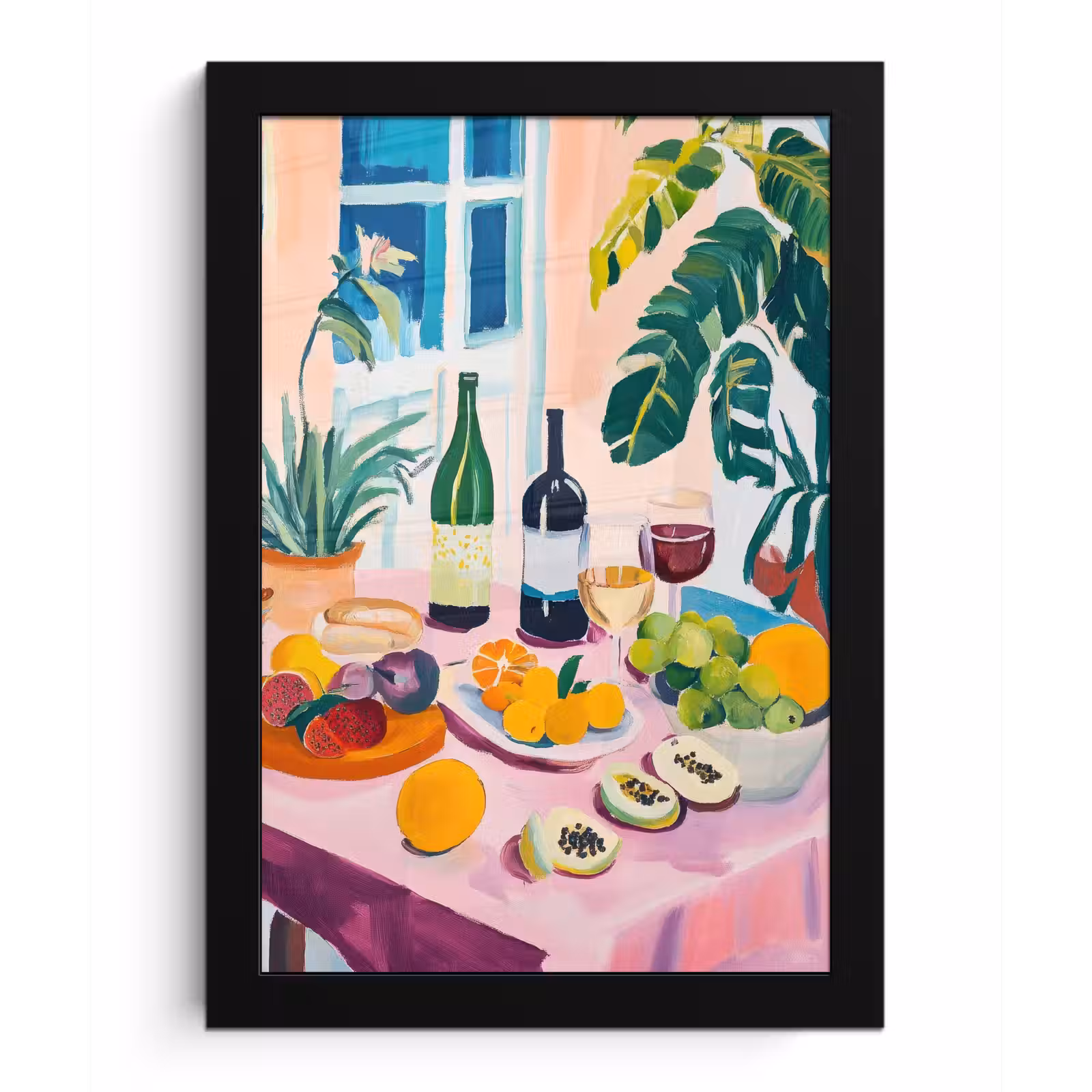 Poster met lijst - Tafel - Wijn - Fruit — 1